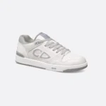 B57 Dribble Low – White and Dior Gray Smooth Calfskin with White Suede